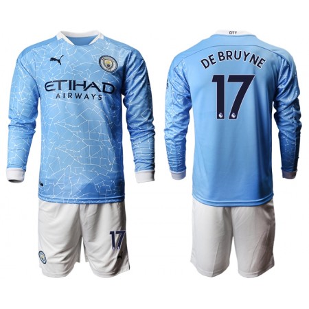 Maillot de Foot Manchester City Kevin De Bruyne 17 Enfant Domicile 2020-2021 ML